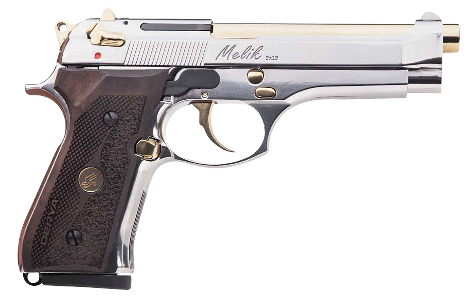 Derya Melik 9mm 4.9 in Double-Action/Single-Action Semi-Auto Pistol