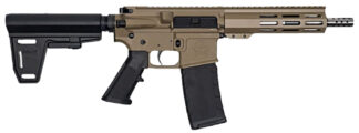 Great Lakes GL15223SSPB .223 Wylde 7.5 in Semi-Auto 30+1 AR Pistol Threaded Barrel FDE/SS