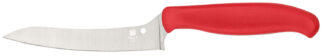 Spyderco K14PRD Z-Cut Pointed Fixed Knife 4.40 in PlainEdge CTS BD1N Blade, Red Handle
