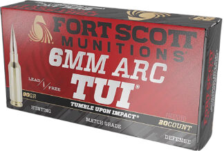 Fort Scott Munitions 6 ARC 90 gr Tumble Upon Impact (TUI) Solid Copper Spun, 20 Rounds