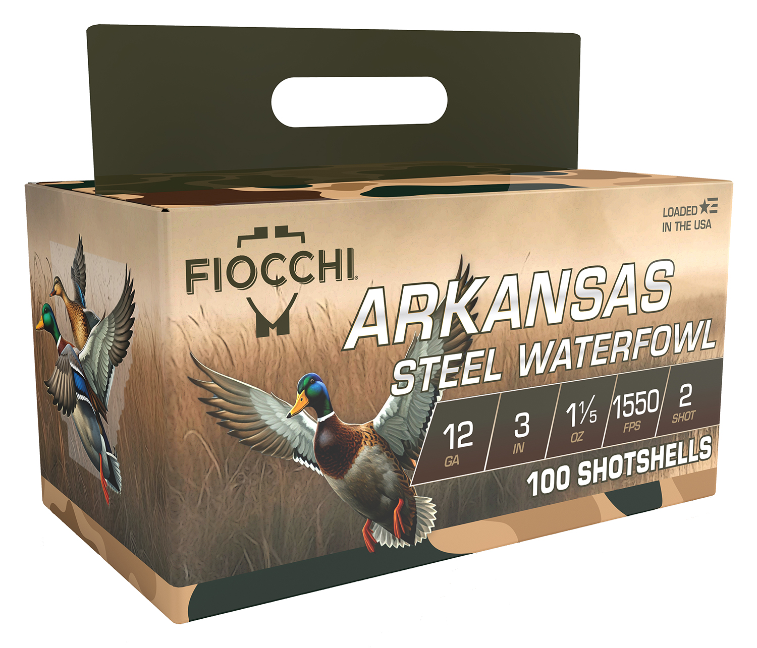 Fiocchi Arkansas Steel WF 12 Gauge 3 in #2 Shot 1 1/5 oz 100 Rounds
