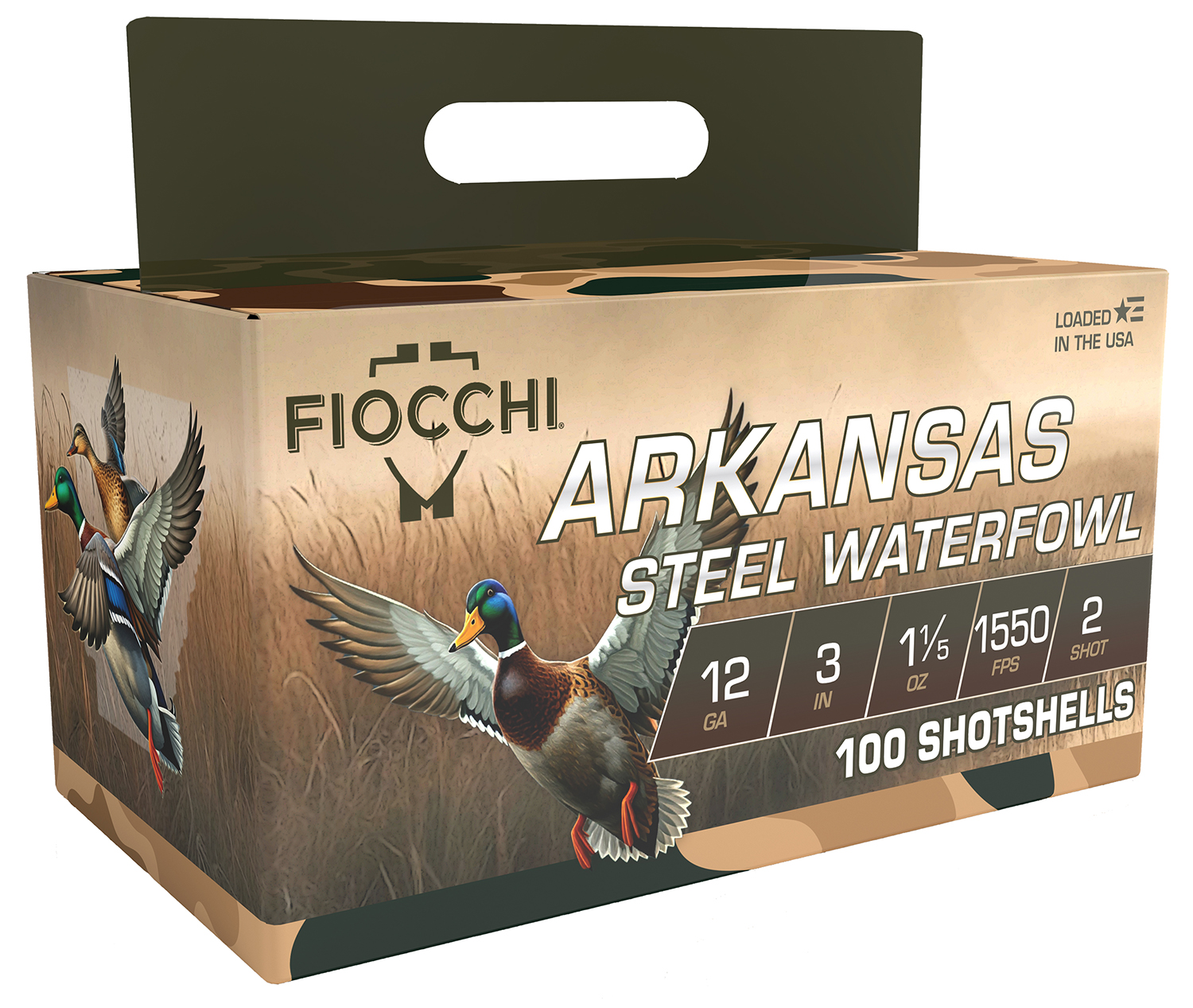 Fiocchi Arkansas Steel 12 Gauge 3 in #3 Shot 1 1/5 oz 100-Round Box