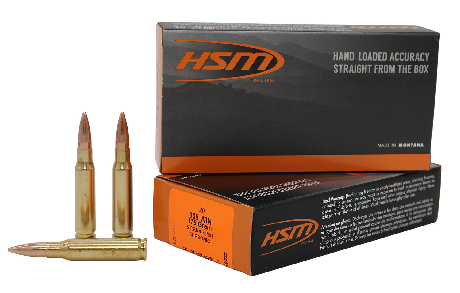 HSM 3085N Match Subsonic .308 Winchester/7.62 NATO 175gr HPBT 20 Rounds
