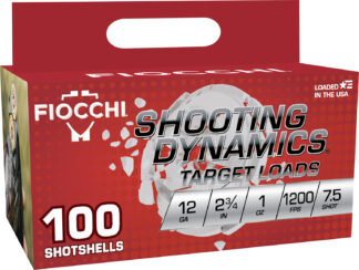 Fiocchi Shooting Dynamics 12 Gauge 2.75 in 1 oz #7.5 Shot, 100 Rounds