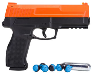 RWS Secure 68P CO2 Impact Launcher, .68 Cal, 4.8 in Barrel, 6-Round, Fiber Optic Sights