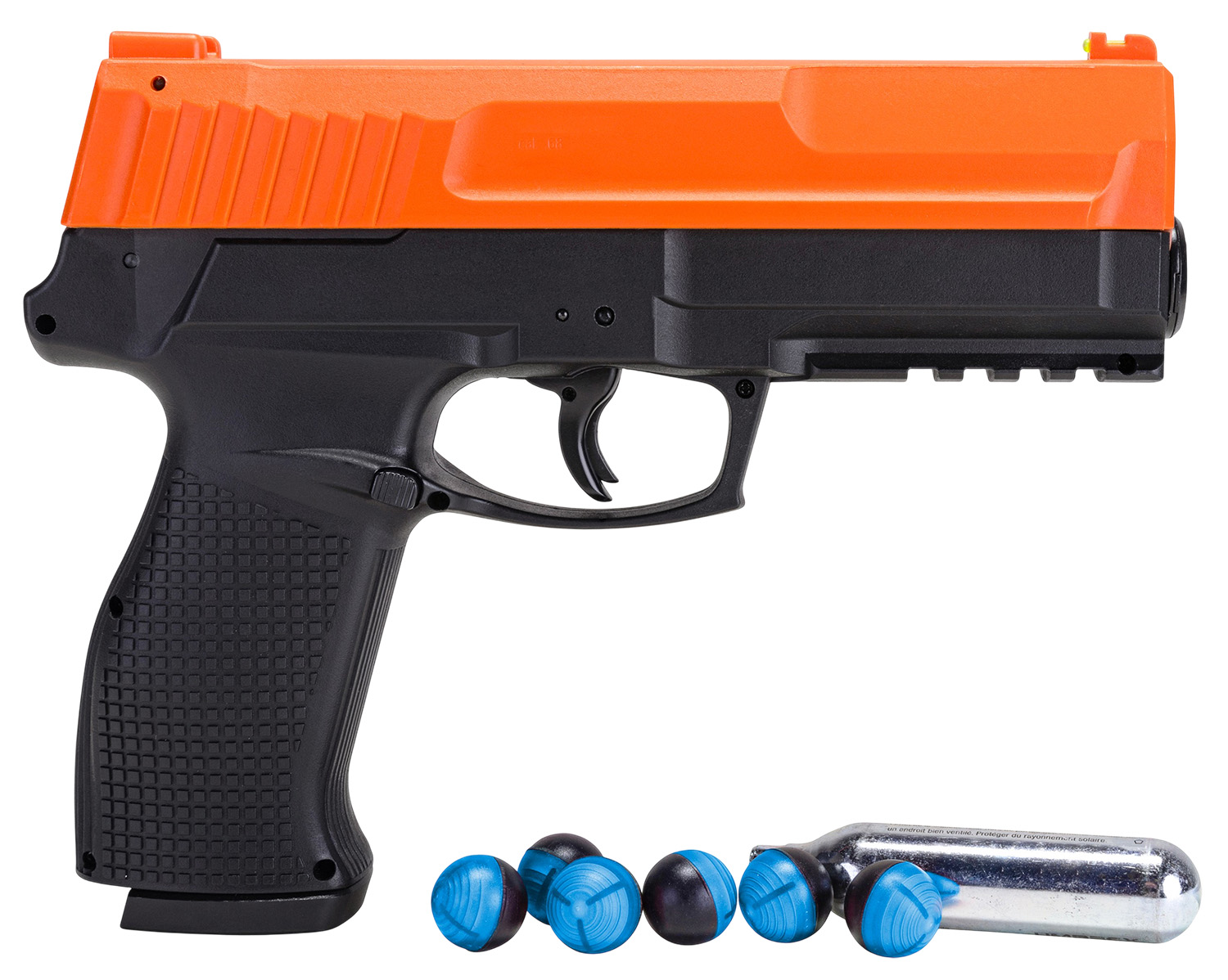 RWS Secure 68P CO2 Impact Launcher, .68 Cal, 4.8 in Barrel, 6-Round, Fiber Optic Sights