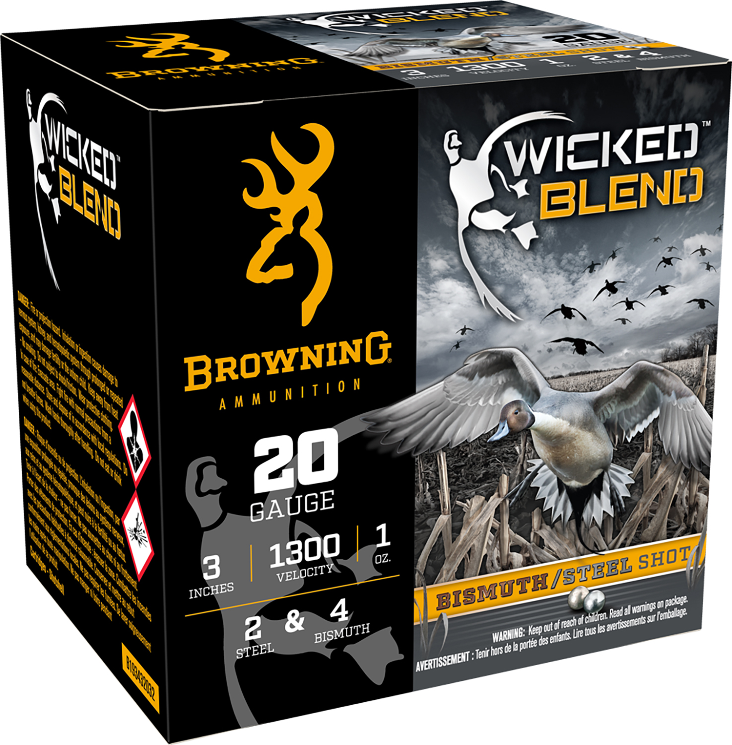 Browning Wicked Blend 20 Gauge 3in 1 oz #2/#4 Shot, 25 Rounds Per Box