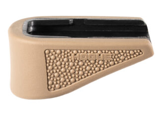 Hogue 18233  Extension Base Pad Fits Glock 43 Compatible w/ 6rd Magazine FDE Overmolded Rubber