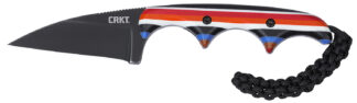 CRKT 2385G Minimalist 1.98 in Fixed Wharncliffe Blade, D2 Steel, Red/White/Blue G10 Handle