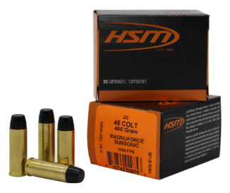 HSM .45 Long Colt 400 Grain Hard Cast Subsonic Flat Nose 20 Rounds