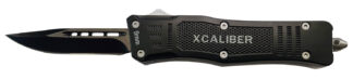 XCALIBER Knife Company 9mm OTF Small Drop Point 2.75 in Blade Black 440C Steel Handle