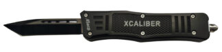 XCALIBER KNIFE COMPANY 45 ACP OTF Tanto Plain Black 440C SS Blade 3.25 in