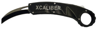 XCALIBER Knife Company Karambit 3 in OTF Reverse Tanto Plain Black Blade, 440C SS, 5.75 in Aluminum Handle