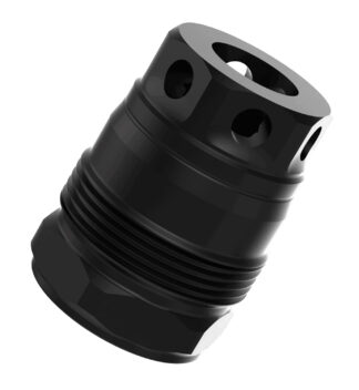 Liberty Precision Machine LPM-2013 Baby Bell Muzzle Brake Black Stainless Steel 5/8"x24 Threads 1.10"