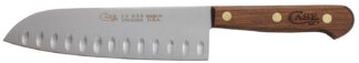 Case Santoku 7 in Fixed Blade Knife, Tru-Sharp SS Blade, Solid Walnut Handle