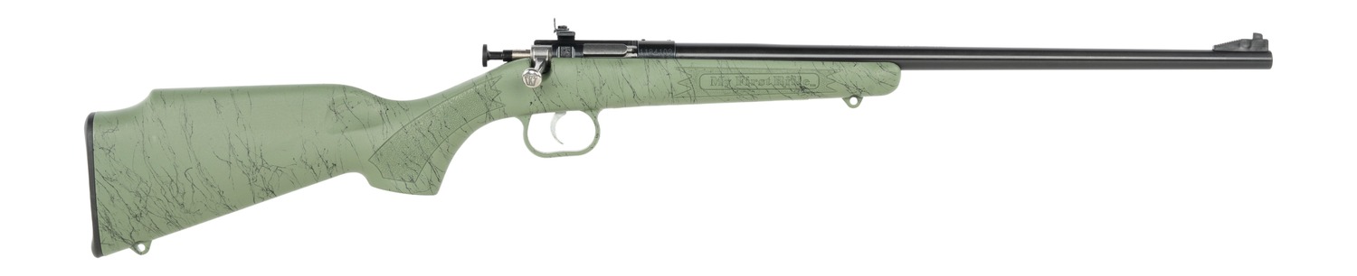 Davey Crickett KSA2342 Gen 2 .22 LR Bolt Action 16.13 in Blued Green/Black Web Synthetic Stock