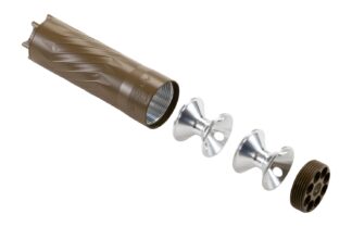 ANECHOIC PSQ-FDE .22 LR Suppressor 1/2x28 Thread, FDE Finish