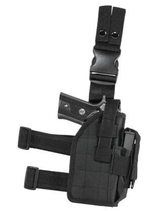 NCStar CVDLHOL2954B Drop-Leg Universal Holster, Black PVC Fabric, Right-Hand