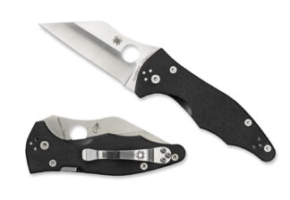 Spyderco Yojimbo 2 C85GP2 3.20" CPM S30V Plain Wharncliffe Folding Knife, Black G10