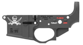 Spikes STLS016CFA Calico Jack Stripped Lower Receiver Multi-Caliber 7075-T6 Aluminum Black Anodized with Color Fill for AR-15