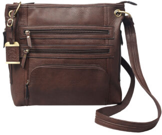 Bulldog Cases BDP039 Cross Body Purse W/Holster Brown Leather