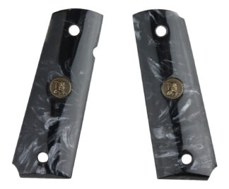 Pachmayr 62000 Custom Grip Black Simulated Pearl Panels for 1911 with Ambidextrous Safety