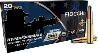 Fiocchi Hyperformance SBR 300 AAC Blackout 220 Grain Boat-Tail Brass, 20-Round Box