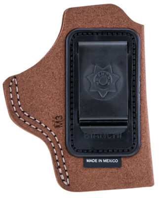 Bianchi 18026 6C IWB Tan Leather Belt Clip Holster, Right Hand, Glock 19/23/26/27/36