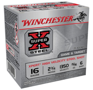 Winchester Super-X Xpert Hi-Velocity 16 Gauge 2.75 in Steel #6 Shot, 25 Rounds