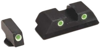 Ameriglo GL113 Classic Tritium 3-Dot Night Sights Set for Glock MOS Slide, Green/White Outline
