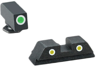 Ameriglo GL115 Classic Tritium 3-Dot Night Sights Set for Glock MOS, Green/Yellow Tritium