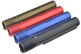 Strike Industries Advanced Receiver Extension 7-Position Buffer Tube for AR-15/AR-10, Red Anodized Aluminum