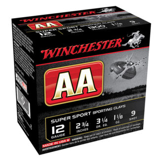 Winchester AA Super Sport Sporting Clays 12 Gauge 2.75 in Shell, 1-1/8 oz #9 Shot, 25 Rounds