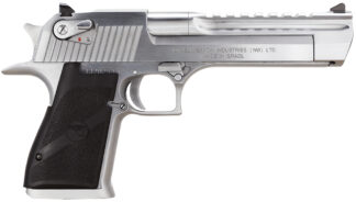 Magnum Research DE44BC Desert Eagle Mark XIX 44 Rem Mag Caliber with 6" Picatinny Barrel, 8+1 Capacity, Overall Brushed Chrome Finish Carbon Steel, Beavertail Frame, Serrated Slide & Black Rubber Grip