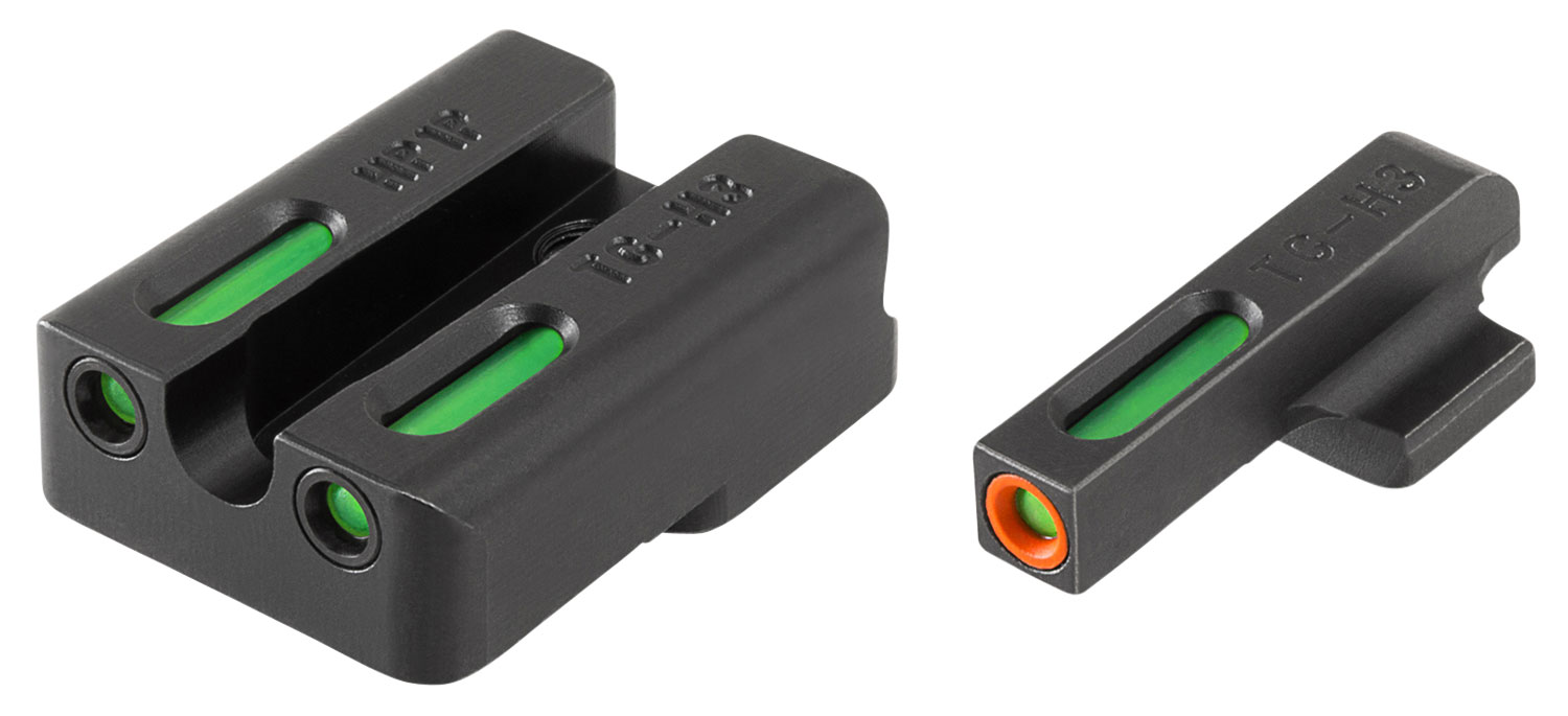 TruGlo TG13HP1PC TFX Pro Black | Green Tritium & Fiber Optic Orange Outline Front Sight Green Tritium & Fiber Optic Rear Sight