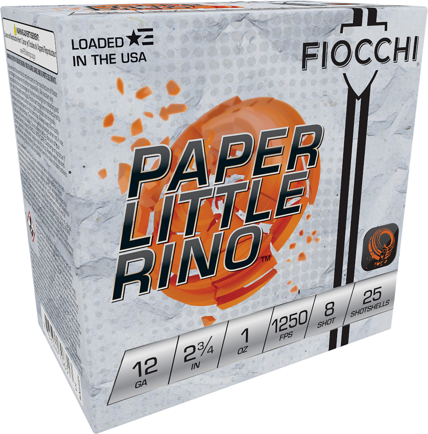 Fiocchi Paper Little Rino Extrema 12 Gauge 2.75 in #8 Lead 1 oz 25 Rounds