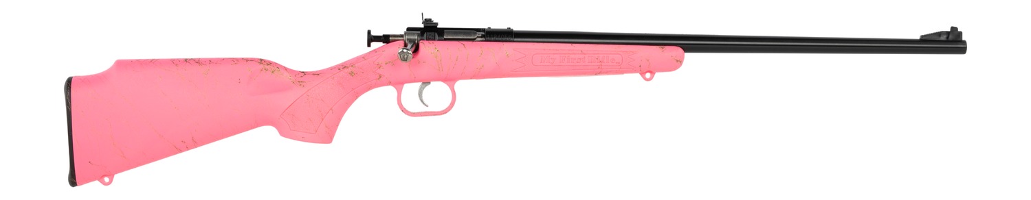 Davey Crickett Crickett KSA2341 My First Rifle Gen2 .22 LR 16.13 in Pink/Gold Webbing Bolt Action