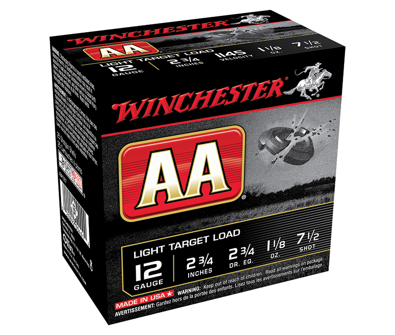 Winchester AA Light Target Load 12 Gauge 2.75 in Hull 1-1/8 oz #7.5 Shot 25 Rounds