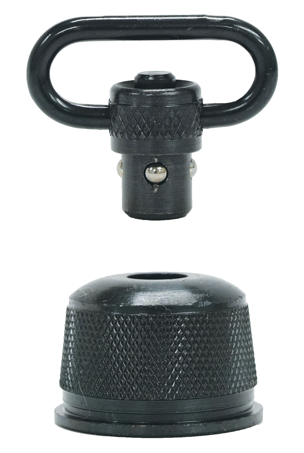 GrovTec GTSW296 12 Gauge Remington 870 Express Mag Cap Swivel Set, 1" Push Button, Black Oxide