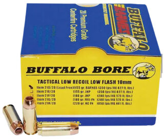 Buffalo Bore Ammunition 21D20 10mm Auto 155 gr Barnes TAC-XP Lead-Free 20 Rounds