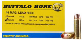Buffalo Bore 4L20 .44 Magnum 225 gr Barnes VOR-TX XPB Lead Free (20 Rounds)