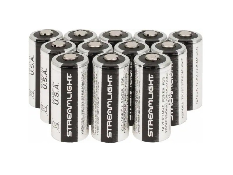 Streamlight 3V Lithium CR123A Batteries, 12-Pack