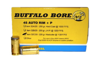 Buffalo Bore 32C20 Personal Defense Strictly Business 45 Auto Rim +P 225gr Wadcutter (20 Rounds)