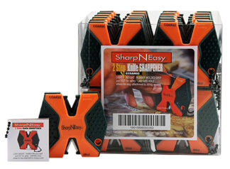 Accusharp SharpNEasy 2-Step Knife Sharpener 2-Stage Ceramic Rod Coarse/Fine Black/Orange Plastic