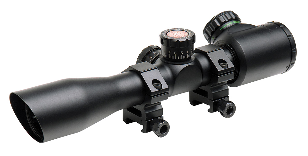 TruGlo Tru-Brite Xtreme Compact Tactical 4x32 Illuminated Mil-Dot Rifle Scope, Matte Black