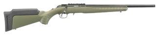 Ruger 8334 American Rimfire Sports South Exclusive Full Size 22 LR 10+1 18" Satin Blued Threaded Barrel & Alloy Steel Receiver w/Scope Rail, Green Fixed Synthetic Stock, Right Hand