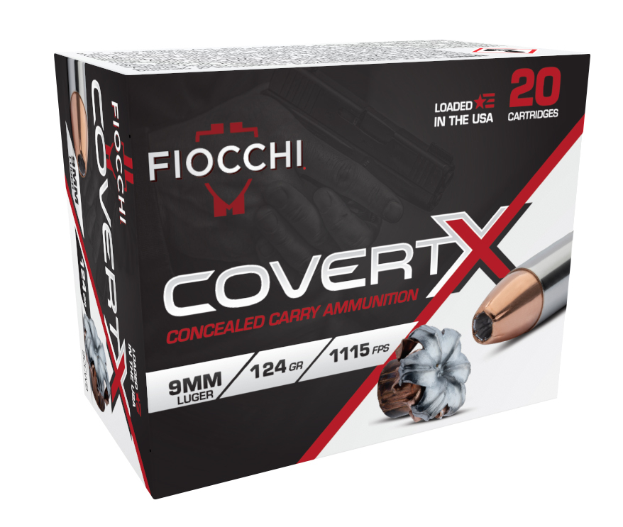 Fiocchi Covert X 9mm 124 Grain JHP Ammunition, 20 Rounds