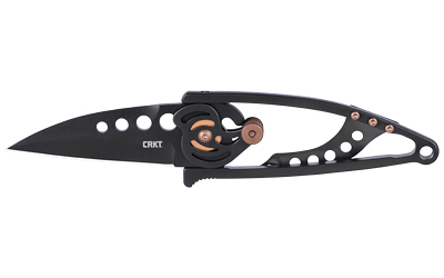 Columbia River Snap Lock Folding Knife, 2.55 in 420J2 SS Blade, Black with Gold Accents