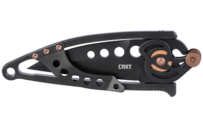 Columbia River Snap Lock Folding Knife, 2.55 in 420J2 SS Blade, Black with Gold Accents