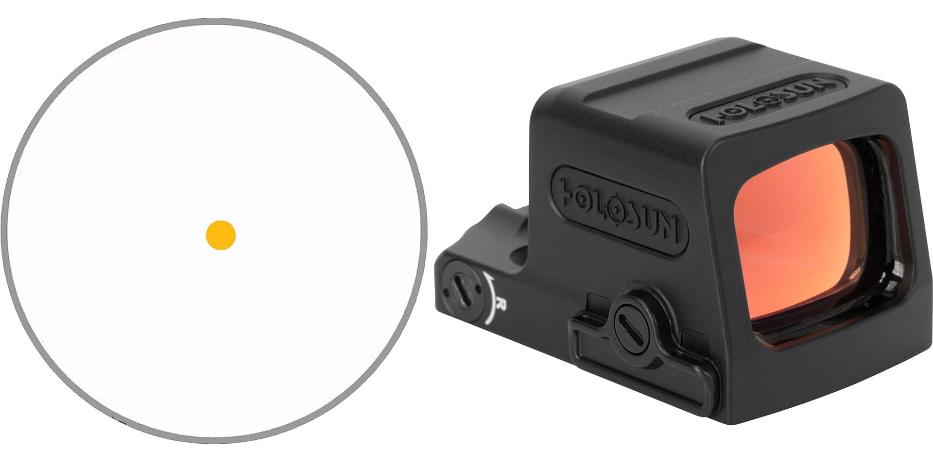 Holosun EPS Carry 1X Red Dot 2 MOA Gold Dot Enclosed Pistol Sight Black Anodized